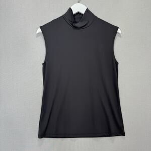 Only Hearts Sleeveless Mock-Neck Top Womens Large Charcoal Minimalist Old Money